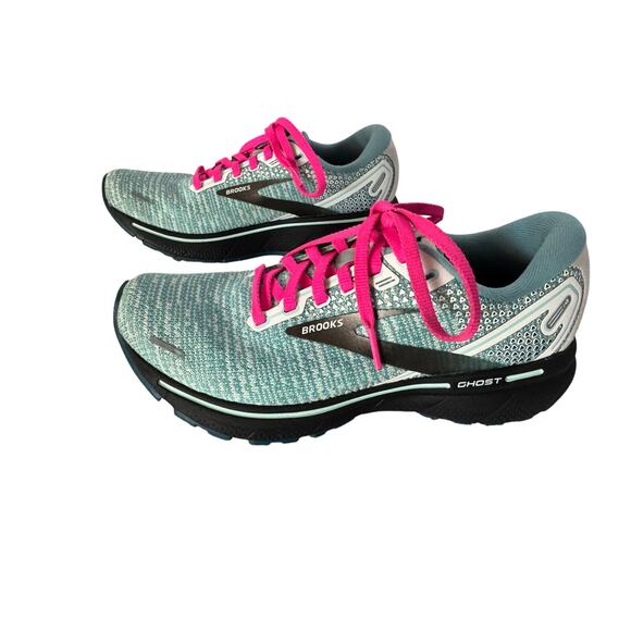 Brooks Ghost 14 Woman’s Running Shoes Size 6 B Teal Pink - Picture 1 of 7